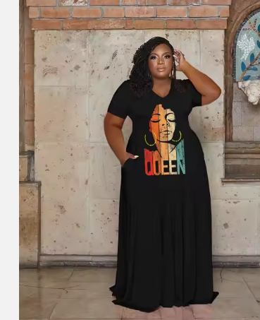 Queen plus size floor length dress