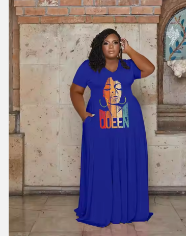 Queen plus size floor length dress