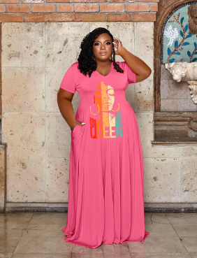 Queen plus size floor length dress